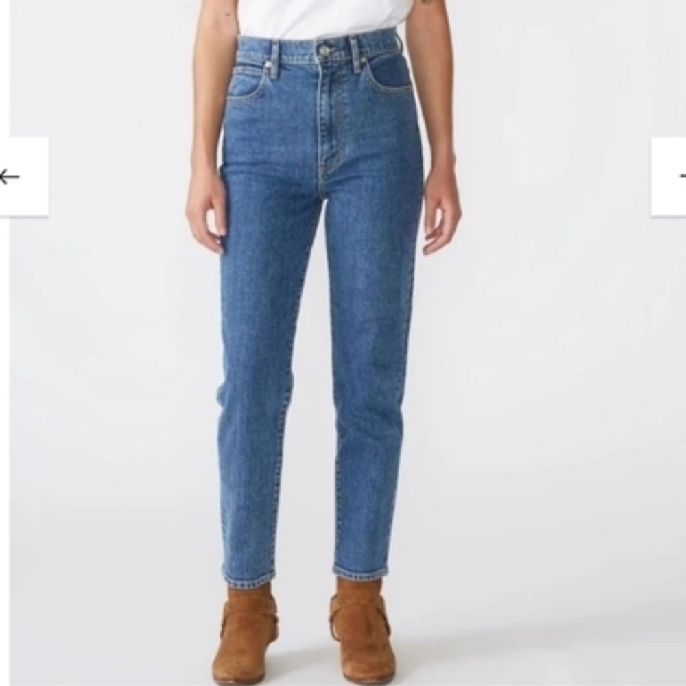 SLVRLAKE Beatnik Ankle‎ Slim Straight High Rise Jeans Blue Skies 27